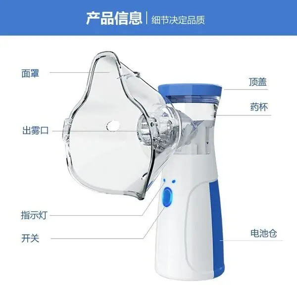 Portable Mesh Nebulizer Machine – Quiet Handheld Inhaler for Adults & Kids, Travel Friendly
