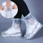 Waterproof Shoe Covers, Reusable & Foldable Rain Boot Shoe Cover with Zipper, Non-Slip, Reflector, Men Women Rain Gear, Black (CLEAR  L size (40-41)