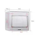 AC110-250V 20A Wall Switches 2 Gang 1 Way Waterproof Press Button Wall Light Switches Switch Socket (White- 2 gang)