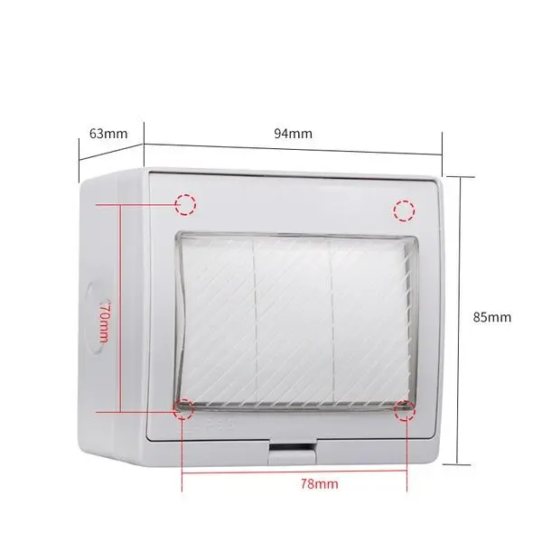 AC110-250V 20A Wall Switches 2 Gang 1 Way Waterproof Press Button Wall Light Switches Switch Socket (White- 2 gang)