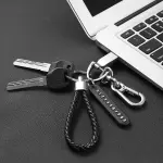 Anti-Lost Metal Keychain with Phone Number Tag | Double Pendant Keyring for Car, Bike, Office & Home Keys (number card  black)