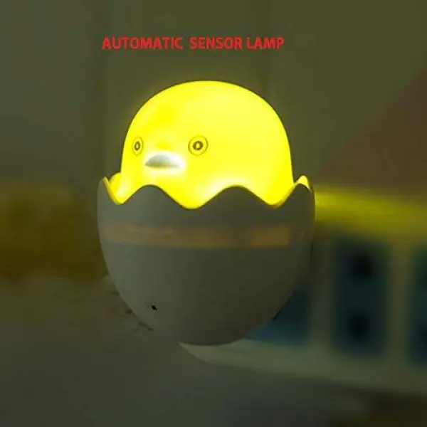 Automatic LED Light Sensor Plug-In Night Lamp – Yellow Duck Bedroom Socket Light