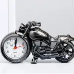 Motorcycle Design Desktop Alarm Clock – Stylish Tabletop Home & Office Decor (goold)