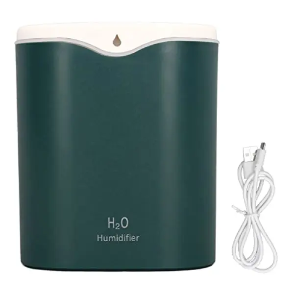 Portable USB Air Humidifier 2000ML (2L) – Green Dual Spray Whisper-Quiet Bedroom & Home Humidifier green ,pink ,white (green)