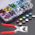 100/ Sets Metal Snaps Buttons with Fastener Pliers Press Tool Kit Perfect for DIY Crafts Clothes Hats and Sewing, Snap Button Fasteners Kit for Clothing Sewing