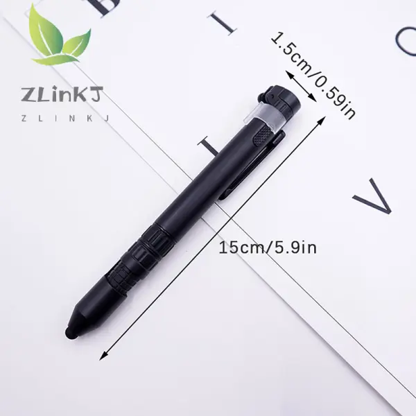 6-in-1 Multifunctional Pen with LED Light, Stylus, Compass | Outdoor Survival Tool for Military, Travel & Emergency