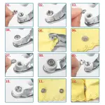 100/ Sets Metal Snaps Buttons with Fastener Pliers Press Tool Kit Perfect for DIY Crafts Clothes Hats and Sewing, Snap Button Fasteners Kit for Clothing Sewing