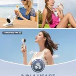 Portable Handheld Turbo Fan - 5 Gear High Speed 4000mAh Rechargeable Mini Personal Hand Fan Blow Cold Air, Battery Operated Travel Essentials, Beach Vacation, Gifts for Women, Men (White)