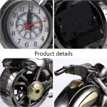 Motorcycle Design Desktop Alarm Clock – Stylish Tabletop Home & Office Decor (goold)