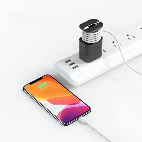 2 IN 1 Silicone Charger Protector with Cord Wrap, Silicone Power Adapter Case for iPhone, Snapback Charger Winder Compatible with 18W/20W Charger, 1.65 x 1.1 inches (Charger not Included) (Pink)