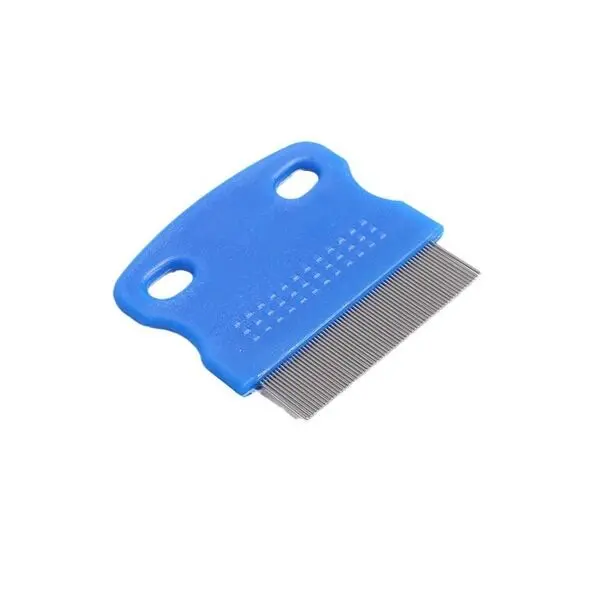 Flea Lice Comb, Stainless Steel Dog Cat Grooming Combs with Rounded Teeth, Double Sided Professional Pet Tear Stain Remover, Dematting Tool for Small, Medium & Large Pets (Naked opp 5.5cm*6cm)