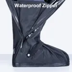 Waterproof Shoe Covers, Reusable & Foldable Rain Boot Shoe Cover with Zipper, Non-Slip, Reflector, Men Women Rain Gear, Black (CLEAR XL( 42-43))