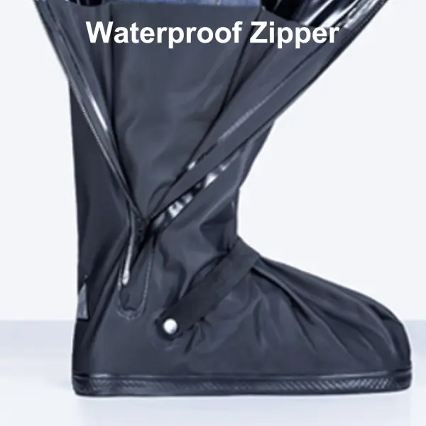 Waterproof Shoe Covers, Reusable & Foldable Rain Boot Shoe Cover with Zipper, Non-Slip, Reflector, Men Women Rain Gear, Black (CLEAR XL( 42-43))