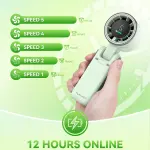 Mini Rechargeable Turbo Fan Portable Handheld Turbo Fan with massive Battery 5-Speed Adjustable Wind, Smart Digital LED Display, Hanging Neck & Handheld USB Rechargeable Fan (Black)