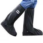 Waterproof Shoe Covers, Reusable & Foldable Rain Boot Shoe Cover with Zipper, Non-Slip, Reflector, Men Women Rain Gear, Black (CLEAR XL( 42-43))