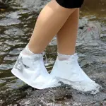 Waterproof Rain Shoe Covers | Non-Slip Reusable Shoes Cover for Men & Women | Rain Shoe Protector (Black (41-42))
