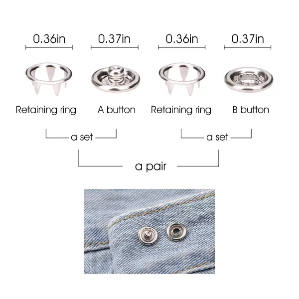 100 Sets Metal Snaps Buttons with Fastener Pliers Press Tool Kit Perfect for DIY Crafts Clothes Hats and Sewing, Snap Button Fasteners Kit for Clothing Sewing