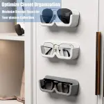 Wall Mounted Eyeglasses & Sunglasses Organizer Storage Display Holder (No Drill, Adhesive) (White)