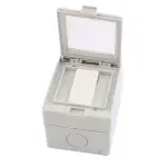 AC110-250V 20A Wall Switches 2 Gang 1 Way Waterproof Press Button Wall Light Switches Switch Socket (white 3 gang)