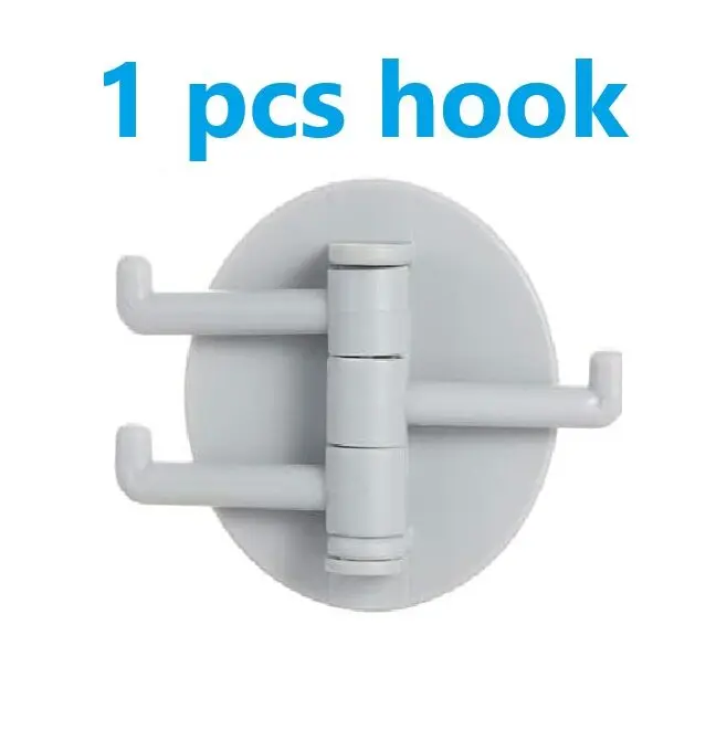 Multifunctional Bathroom Wall Shelf with Rotating Hook | Strong Hook Rack | Free Punching Seamless Trace Wall Organizer (Multicolor  1 pcs)