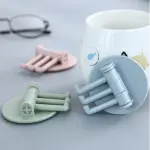 Multifunctional Bathroom Wall Shelf with Rotating Hook | Strong Hook Rack | Free Punching Seamless Trace Wall Organizer (Multicolor 4 pcs)