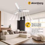 atomberg Studio+ 1200mm BLDC Motor 5 Star Rated Ceiling Fans for Home with Remote Control | Upto 65% Energy Saving High Speed Fan with LED Lights | 2+1 Year Warranty (Marble White)