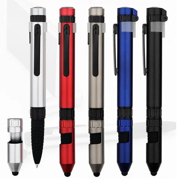 6-in-1 Multifunctional Pen with LED Light, Stylus, Compass | Outdoor Survival Tool for Military, Travel & Emergency