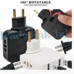 4-in-1 Multi Travel Socket Plug with USB Power Converter Adapter, 180° Rotating (White)