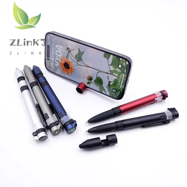 6-in-1 Multifunctional Pen with LED Light, Stylus, Compass | Outdoor Survival Tool for Military, Travel & Emergency