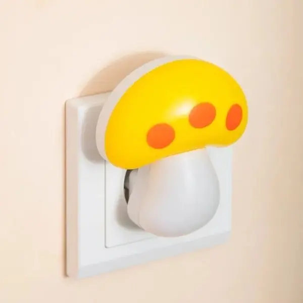 icall LED Mushroom Night Light | Plug-in Decorative Lamp for Bedroom | Living Room | Hallway | Office | Soft Glow Ambient Lighting | Energy Efficient Wall Light
