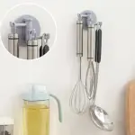 Multifunctional Bathroom Wall Shelf with Rotating Hook | Strong Hook Rack | Free Punching Seamless Trace Wall Organizer (Multicolor  1 pcs)