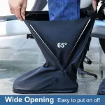 Waterproof Rain Shoe Cover for Men & Women | Reusable Rain Boot Shoe Covers | Anti-Slip Shoes Cover (Black L (40-42))