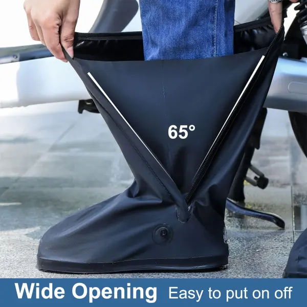 Waterproof Shoe Covers, Reusable & Foldable Rain Boot Shoe Cover with Zipper, Non-Slip, Reflector, Men Women Rain Gear, Black (CLEAR  L size (40-41)