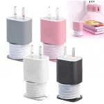 2 IN 1 Silicone Charger Protector with Cord Wrap, Silicone Power Adapter Case for iPhone, Snapback Charger Winder Compatible with 18W/20W Charger, 1.65 x 1.1 inches (Charger not Included) (Black)