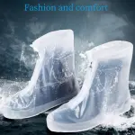 Waterproof Rain Shoe Covers | Non-Slip Reusable Shoes Cover for Men & Women | Rain Shoe Protector (Black L ( 39-40 ))