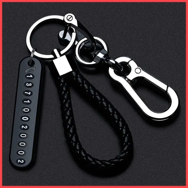 Anti-Lost Metal Keychain with Phone Number Tag | Double Pendant Keyring for Car, Bike, Office & Home Keys (full set ( 4 item()