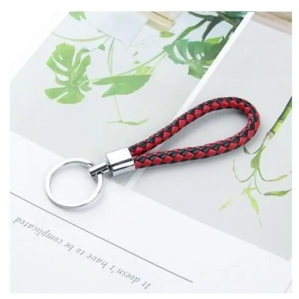 Anti-Lost Metal Keychain with Phone Number Tag | Double Pendant Keyring for Car, Bike, Office & Home Keys (hand rope)