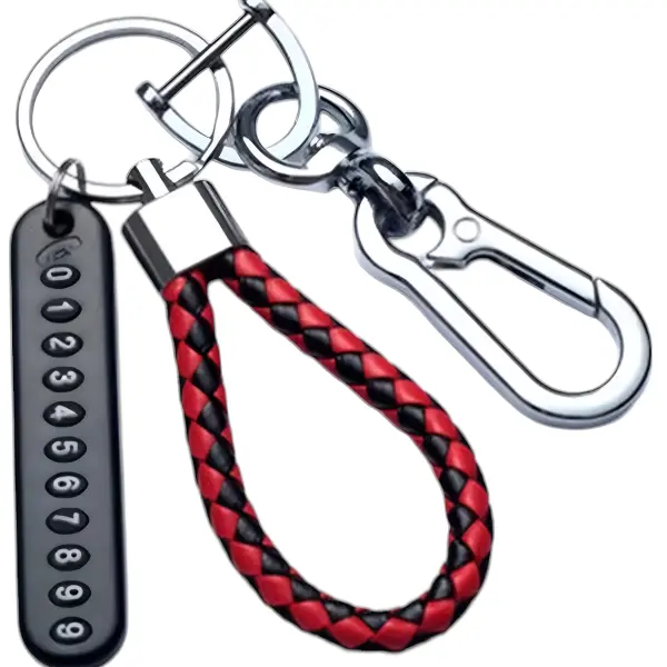 Anti-Lost Metal Keychain with Phone Number Tag | Double Pendant Keyring for Car, Bike, Office & Home Keys (full set ( 4 item()