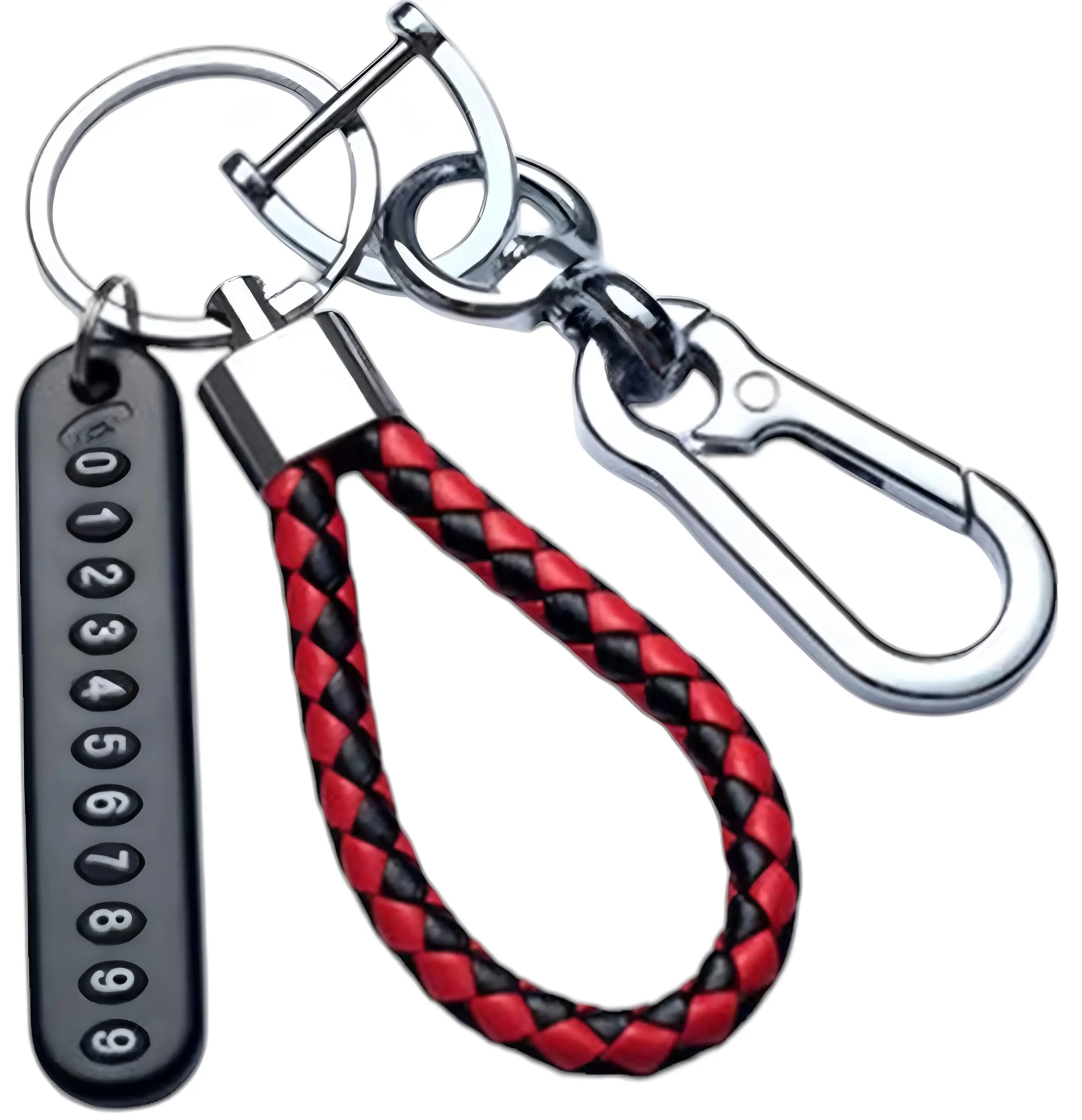 Anti-Lost Metal Keychain with Phone Number Tag | Double Pendant Keyring for Car, Bike, Office & Home Keys (full set ( 4 item()