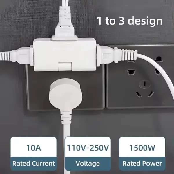 3-in-1 Adapter Plug 180° Rotatable Wireless Mini Slim Outlet Multi-Foldable EU/US Converter 2-Pin Rotate Plug | Foldable 3 Plug Socket | Ultra-Thin Space-Saving Wall Adapter Smart & Sleek Design