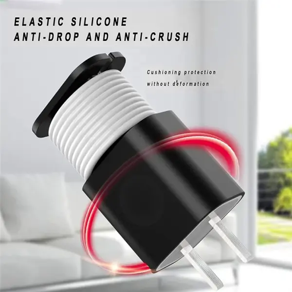 2 IN 1 Silicone Charger Protector with Cord Wrap, Silicone Power Adapter Case for iPhone, Snapback Charger Winder Compatible with 18W/20W Charger, 1.65 x 1.1 inches (Charger not Included) (Black)