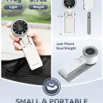 Portable Handheld Turbo Fan - 5 Gear High Speed 4000mAh Rechargeable Mini Personal Hand Fan Blow Cold Air, Battery Operated Travel Essentials, Beach Vacation, Gifts for Women, Men (White)