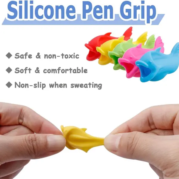 finger pen grip for primary school students, kindergarten beginners, pencil control pen training, baby learning to write, hand protector (Multicolor 2 pcs)