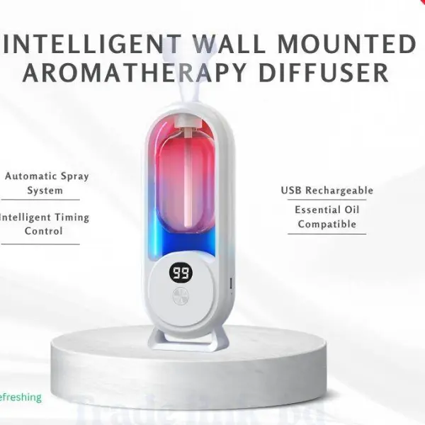 Intelligent Wall Mounted Automatic Aromatherapy Diffuser – Essential Oil Freshener Machine for Home & Office ,bathroom ,car (1Healton 1Diffuser)