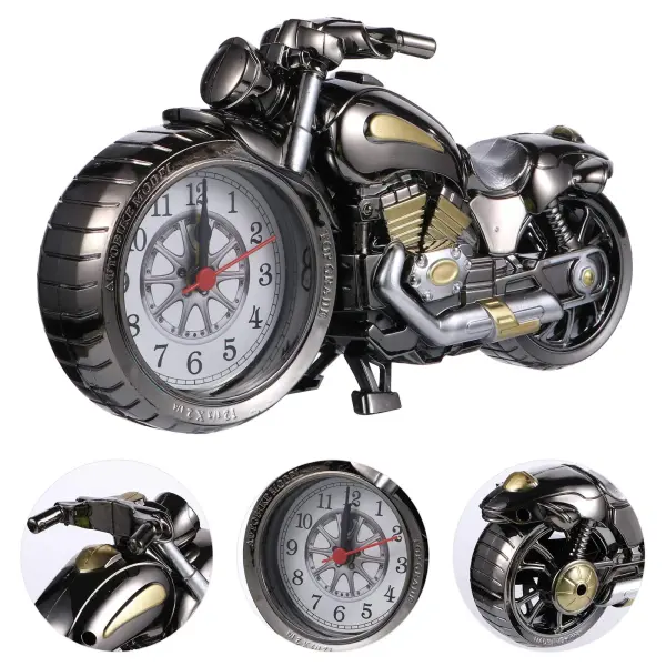 Motorcycle Design Desktop Alarm Clock – Stylish Tabletop Home & Office Decor