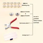 100 Sets Metal Snaps Buttons with Fastener Pliers Press Tool Kit Perfect for DIY Crafts Clothes Hats and Sewing, Snap Button Fasteners Kit for Clothing Sewing