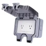 Weatherproof Wall Socket Box, 15A 250V IP66 Waterproof Outdoor Waterproof Socket Vertical Install US Style Good Sealing with Screw for Gardens for Garages