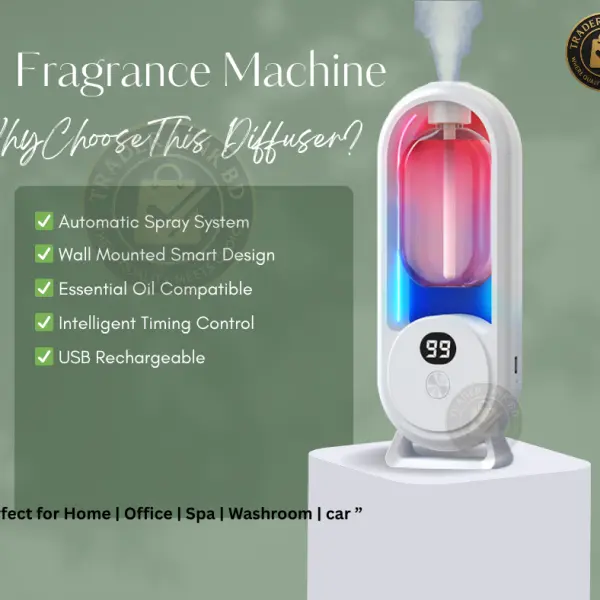 Intelligent Wall Mounted Automatic Aromatherapy Diffuser – Essential Oil Freshener Machine for Home & Office ,bathroom ,car (Shangeri-La 50ml)